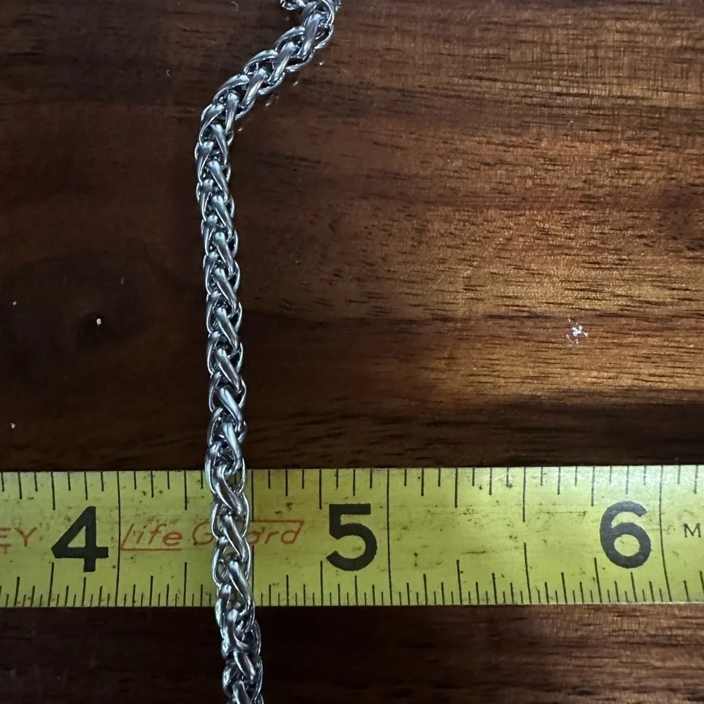 Silver Chain Necklace. Titanium interlocking link